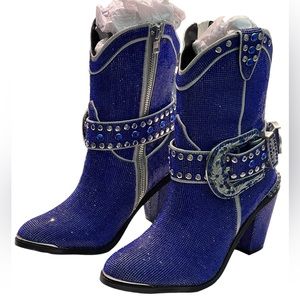 Boots - Rhinestones boots - Sheriff Shine Boots - Blue NWT